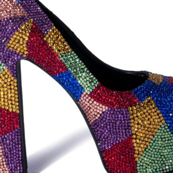 AZALEA WANG " RHINESTONE EMBELLISHED ROYALTY " PUMP  MULTI ( BRAND NEW !!!) - Picture 2 of 7